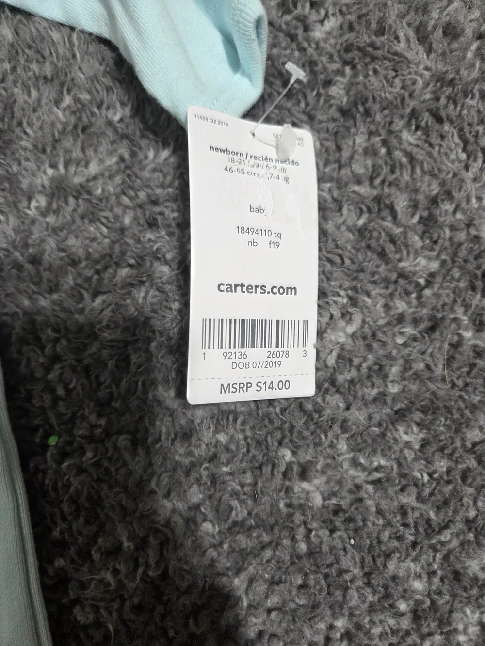Carter's Light Blue Long-Sleeve One-Piece with 'Strong Girls' Glitter Detail